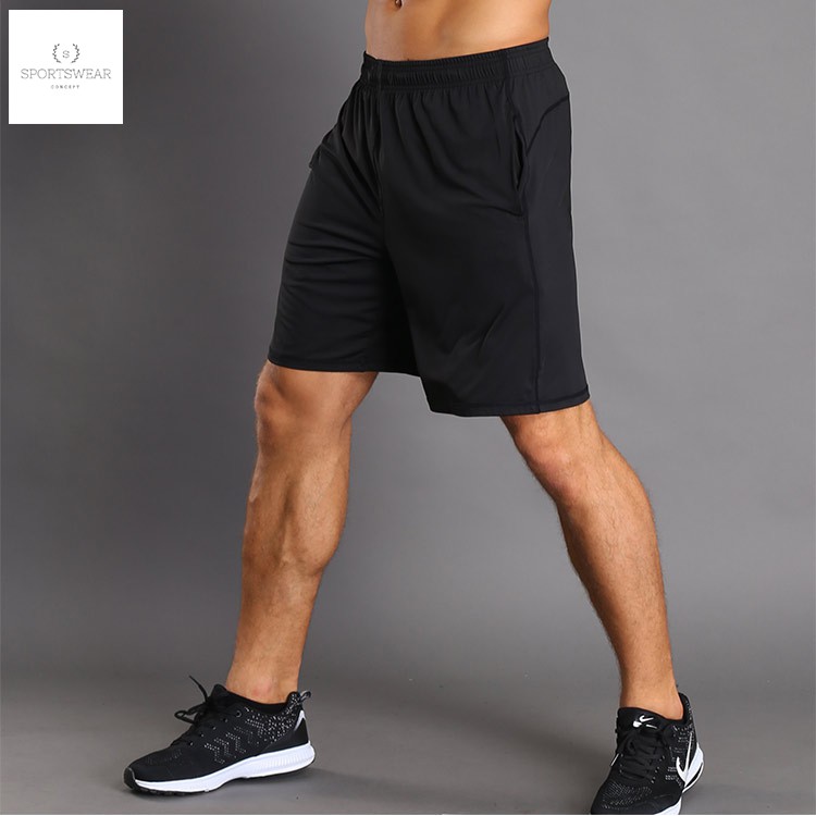 Quần gym thể thao nam short trơn Lie Xing Sportswear Concept thoải mái khô thoáng và thời trang nam tính