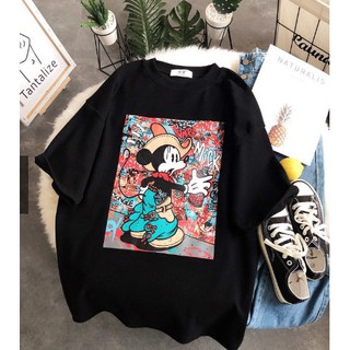 Áo Phông Ngắn Tay Unisex Mickey Nam Nữ