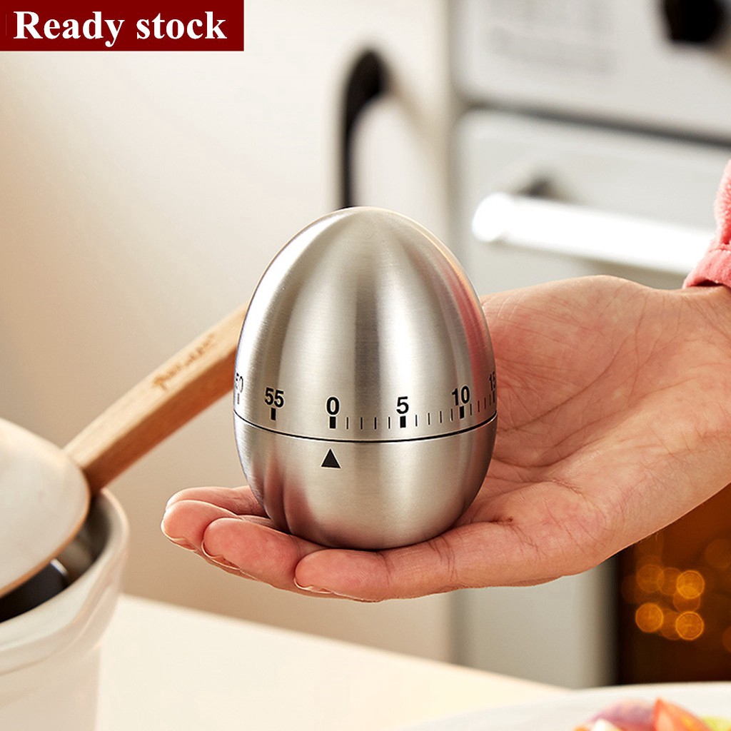 Đồng hồ cơ hình quả trứng để đếm ngược giờ trong vòng 60 phút, dùng trong nhà bếp, nấu ăn