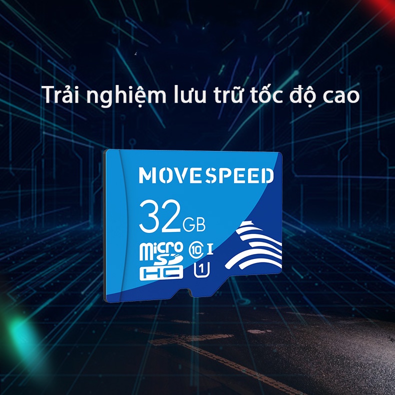 Thẻ Nhớ 16GB/32GB/ 64GB Class 10 U1 MOVESPEED Tốc Độ Đọc 100MB/s Chuyên Dụng Cho Máy Ảnh, Camera