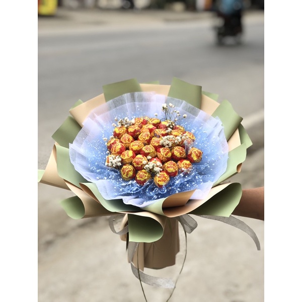 Bó hoa keo mút 35c mix ren siêu đẹp FG26122