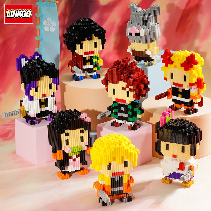 Đồ chơi lắp ráp Kimetsu no Yaiba - Mô hình Nhân vật Thanh gươm diệt quỷ (15 mẫu) Linkgo Dunno Nanoblocks