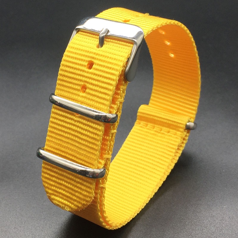 Dây Đeo Đồng Hồ Bằng Nylon Họa Tiết Sọc Trắng Đen 18mm 20mm 22mm