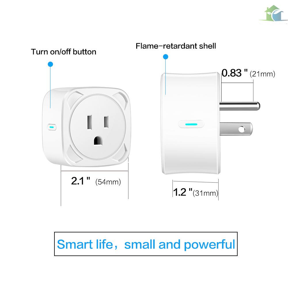 YOUP  BSD13 10A WiFi Smart Socket US Plug Smart Life APP Remote Control Timing Voice Control Compatible with Amazon Alexa & Google Assistant