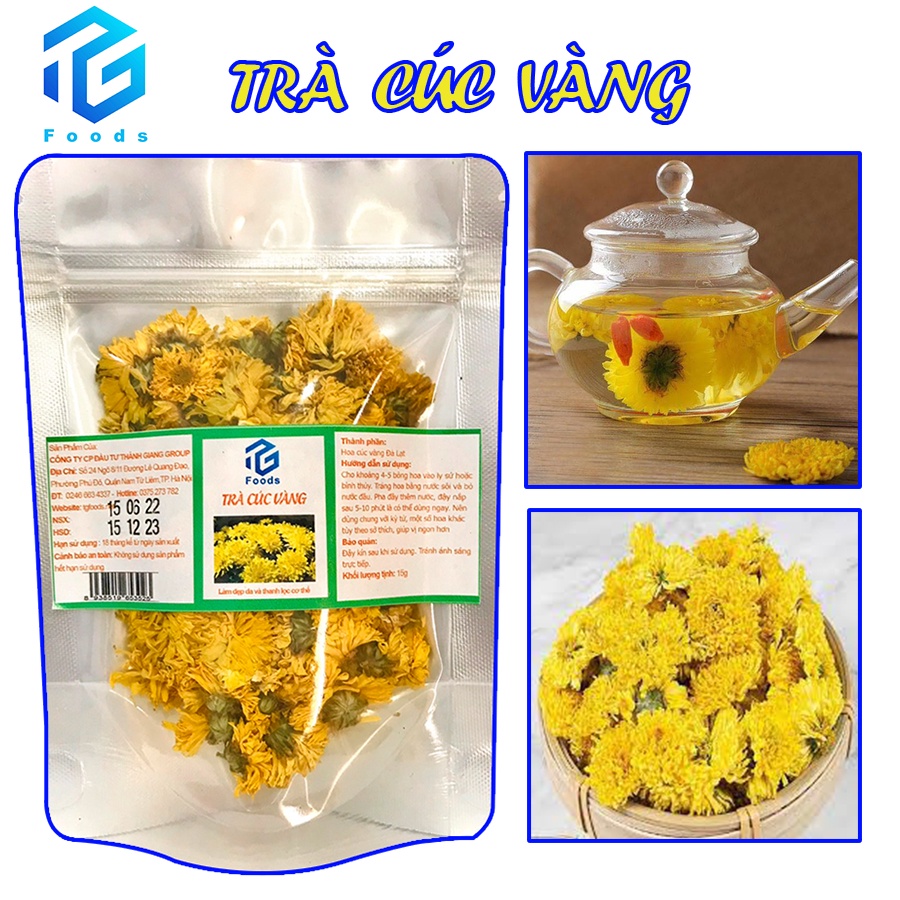 Tra hoa cúc vàng 15g/ Hoa cúc vàng sấy khô loại 1/ Trà Thảo Mộc