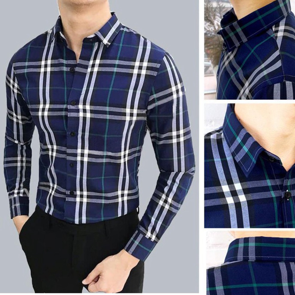 Áo sơ mi nam kẻ BBR dài tay vải hàng Xuất cực sin, cam kết hàng chất lượng, phong cách trẻ | BigBuy360 - bigbuy360.vn