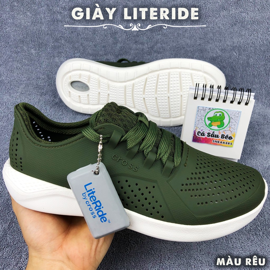 Giày Literide Pacer Cross Nam Nữ Màu Rêu - Full Box Full Tag. Giày Đi Mưa, Chạy Bộ, Đi Làm Cực Đẹp Và Tiện Lợi