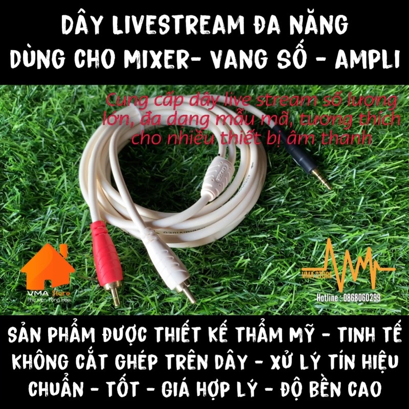 Dây live stream đa năng, dây live tream tương thích nhiều thiết bị âm thanh, dài 1.8m - 3m - 5m - 10m