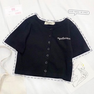 Áo CROPTOP cài cúc thêu ngực Mysiter
