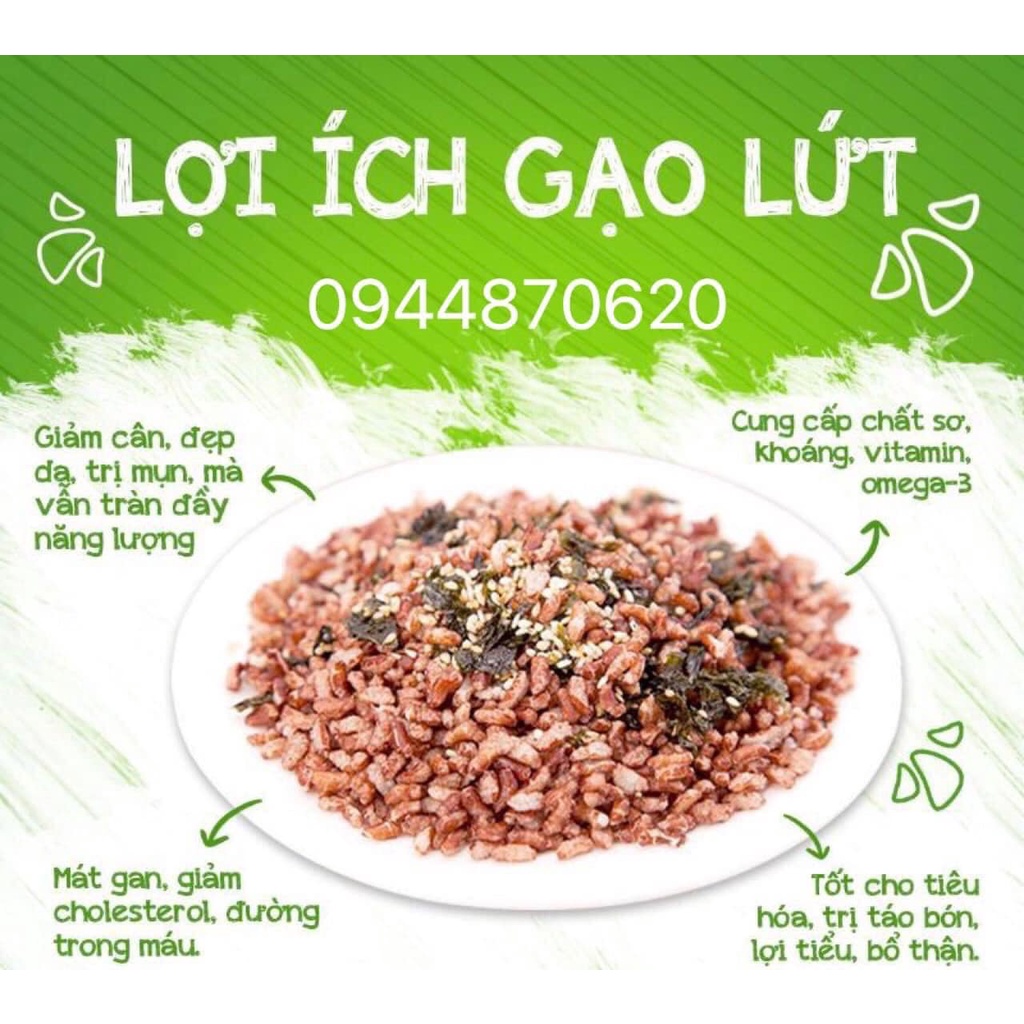 Gạo Lứt Sấy Rong Biển Giòn Ngon Ăn Liền Eatclean,Healthy Túi 500gr