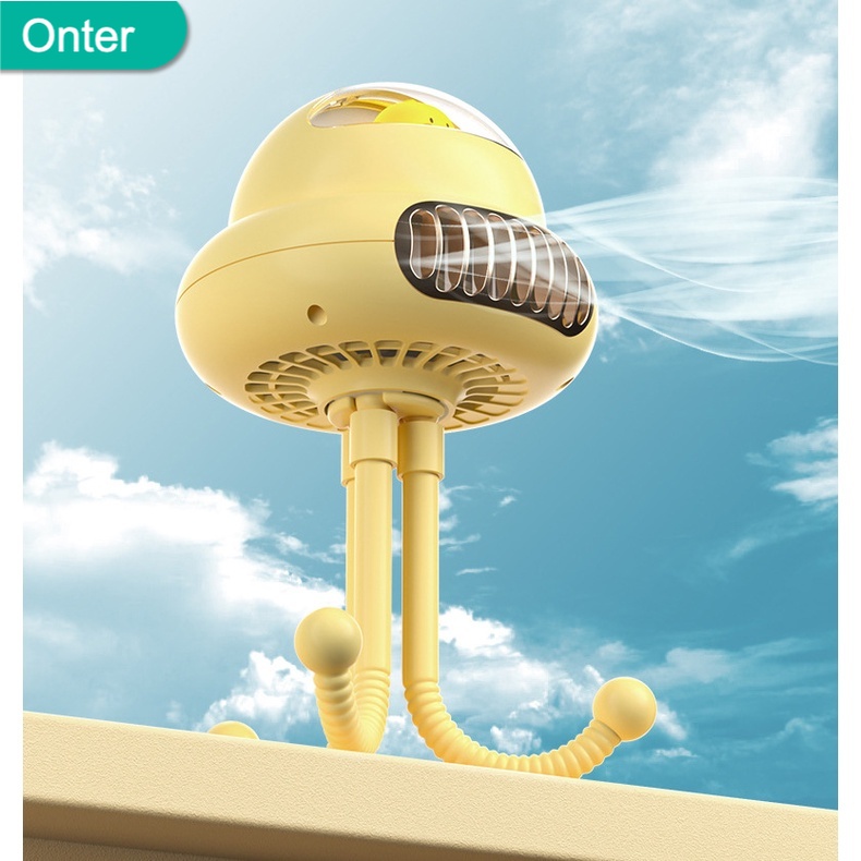 Quạt mini tích điện Quạt không cánh- Quạt tích điện chân bạch tuộc, Quạt kẹp bàn, kẹp cũi tiện lợi