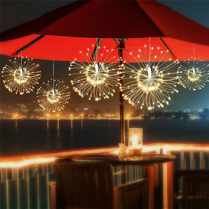 ⚡️Giao hoả tốc 2h tphcm⚡️Combo 3 Dây đèn Led pháo hoa firework 500 bóng ánh vàng/ đủ màu - 5 chùm
