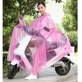 Áo mưa họa tiết màu chấm bi có 2 đầu che mưa