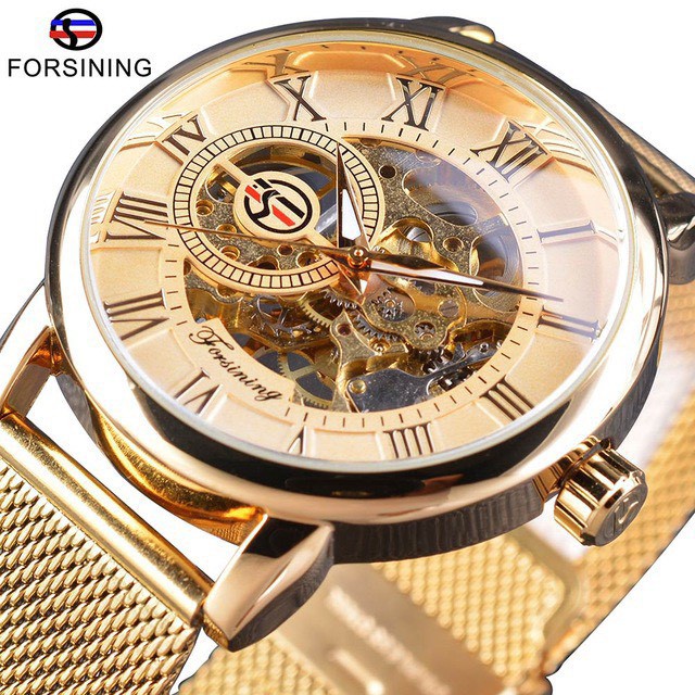 ĐỒNG HỒ CƠ NAM AUTOMATIC FORSINING DÂY LƯỚI CAO CẤP CHÍNH HÃNG