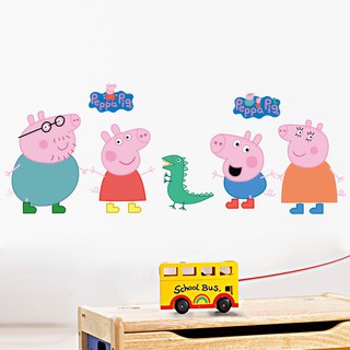 Miếng dán tường hình heo Peppa , dễ chùi rửa