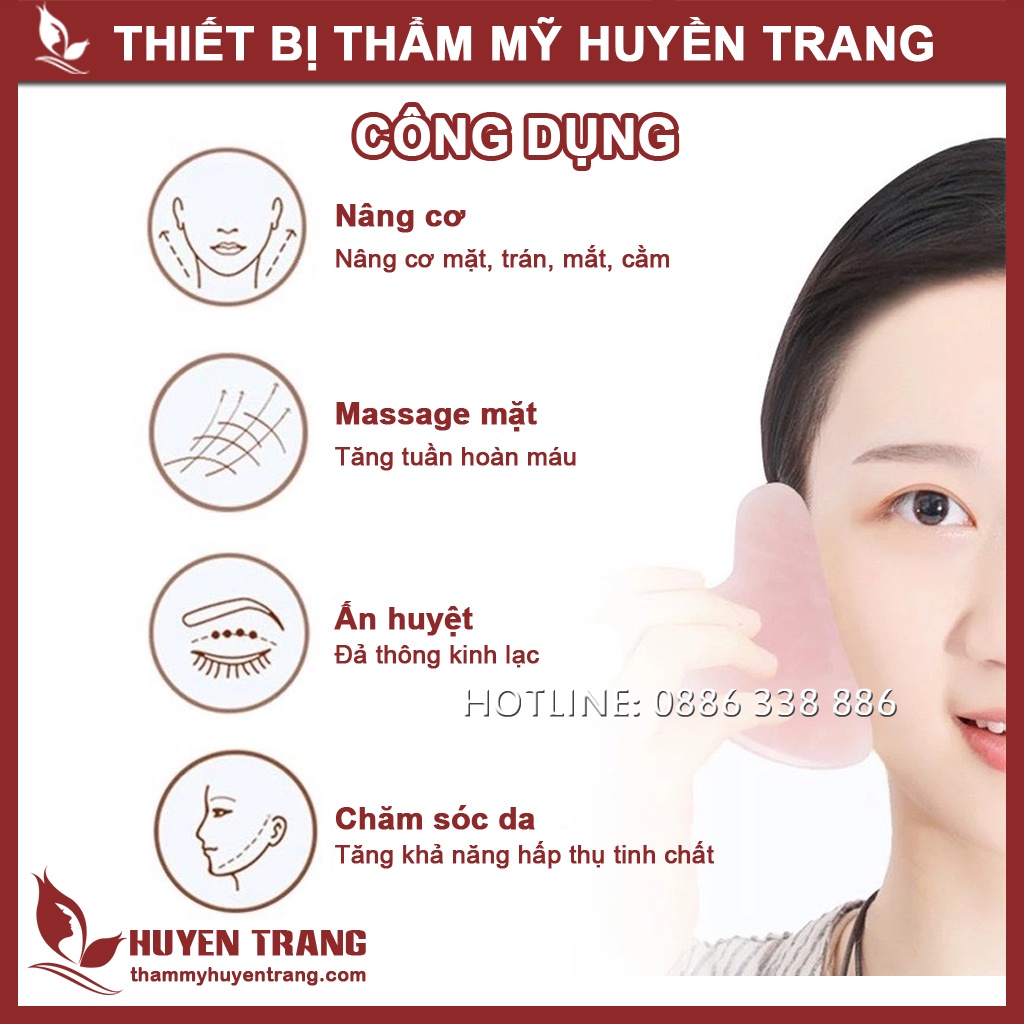 Cây Lăn Mặt Đá, Thanh Lăn Massage Guasha Mặt 2 Đầu Bằng Đá, Đá Massage Thon Mũi Dùng Trong Spa Đông Y Huyền Trang