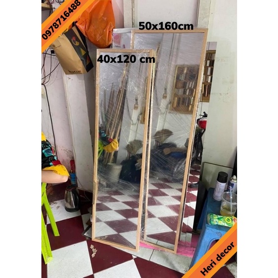 GƯƠNG SOI TOÀN THÂN GỖ THÔNG 40X120