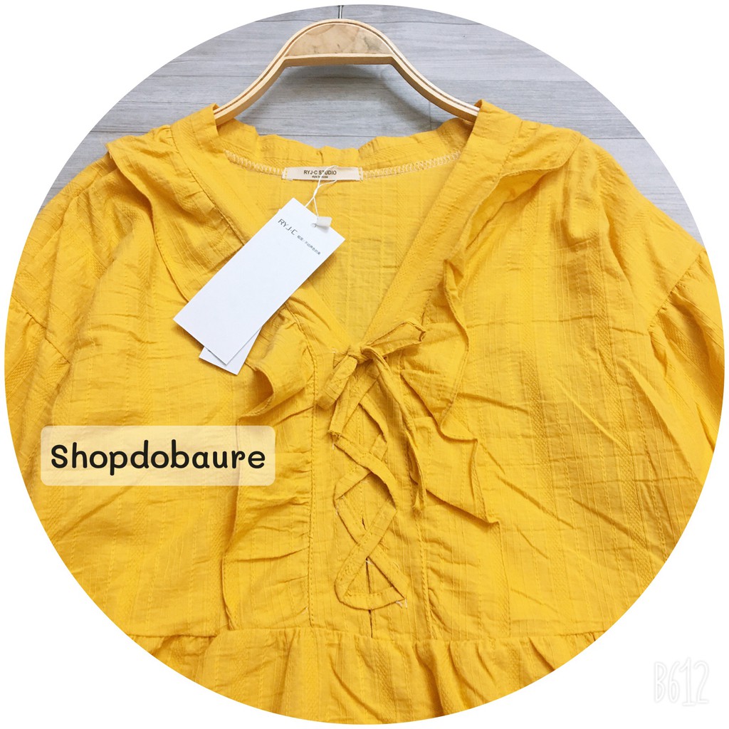 Áo bầu thiết kế, dáng babydoll chất đũi dày dặn - 𝐀𝐁𝟒𝟒