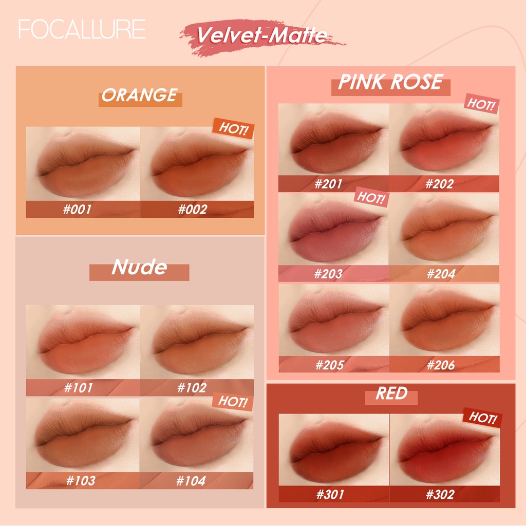 Son Môi Focallure Chất Kem Mịn Mượt Như Nhung Chống Thấm Nước