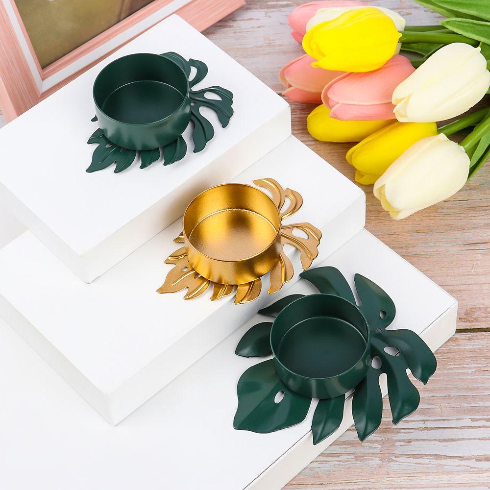 Giá Đỡ Nến Hình Chiếc Lá / Rùa Độc Đáo Trang Trí Nhà Cửa /|Khung Sắt Rèn Luyện Phong Cách Hiện Đại Màu Xanh Lá Cây