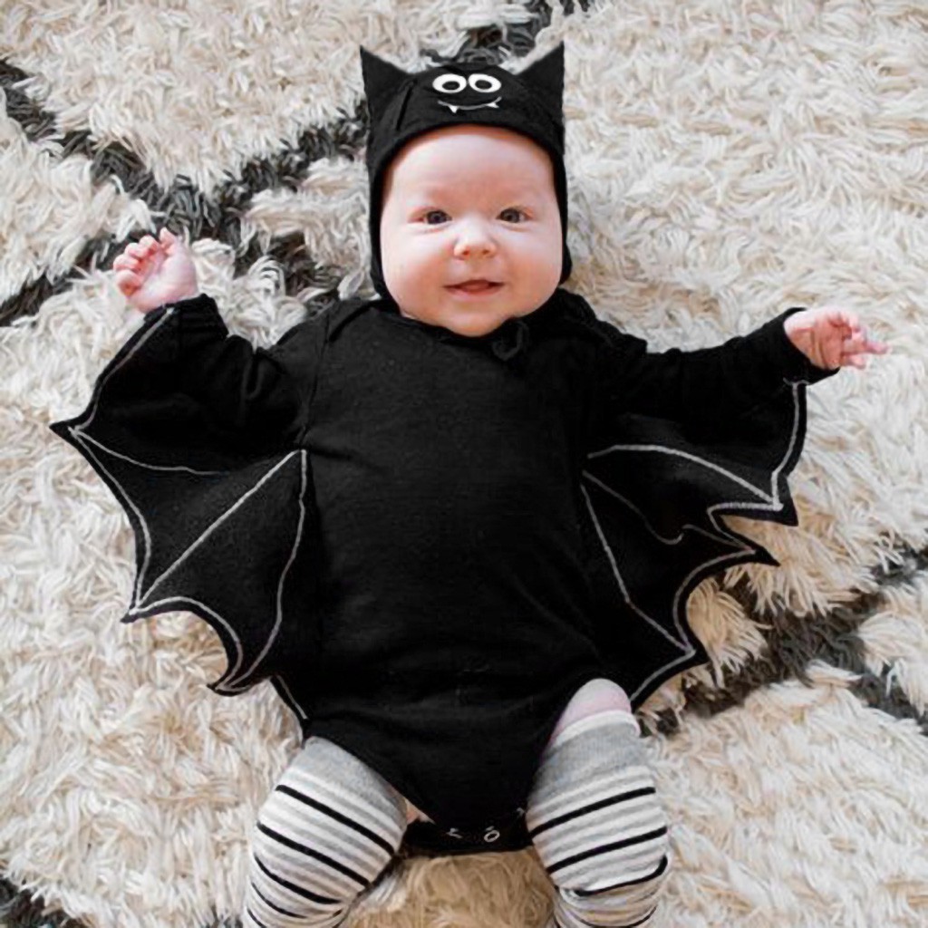 Bộ quần áo hình cánh dơi thiết kế hóa trang Halloween cho bé