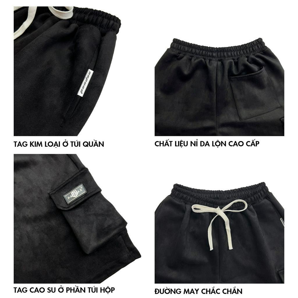 Quần short nam nữ local brand Pandax polime , quần đùi cargo túi hộp unisex phong cách y2k , chất liệu da lộn cao cấp
