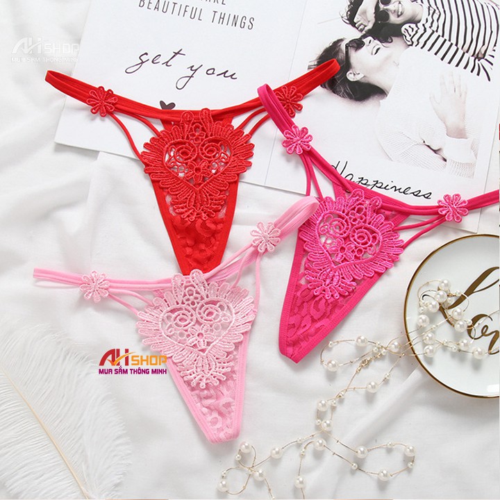 Quần lót lọt khe nữ họa tiết sexy, quần chip ren cung đình xì lip gợi cảm