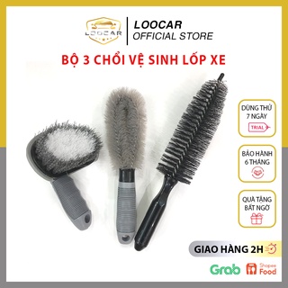 Bộ Dụng Cụ 3 MÓN Chăm Sóc Vệ Sinh Cọ Rửa Bánh Xe Ô Tô Chuyên Dụng