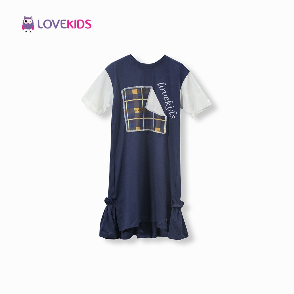 Váy thun Harmony phối bèo xẻ tà Lovekids - LK0250