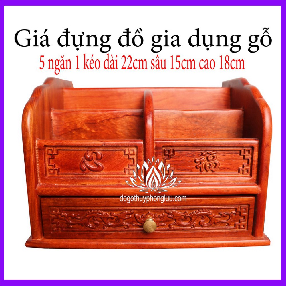 Giá gỗ đựng tài liệu văn phòng để bàn - làm từ gỗ hương cao cấp