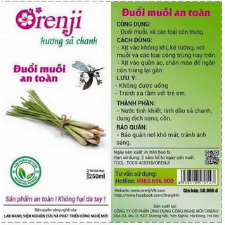 Orenji Xịt đuổi muỗi 250ml