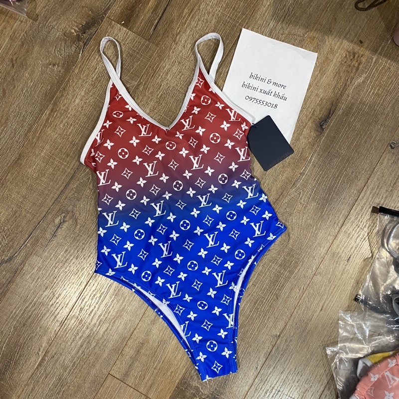 [BKN1353] &lt;BRAND&gt; BODYSUIT LV OMBRE XANH ĐỎ/HỒNG VÀNG
