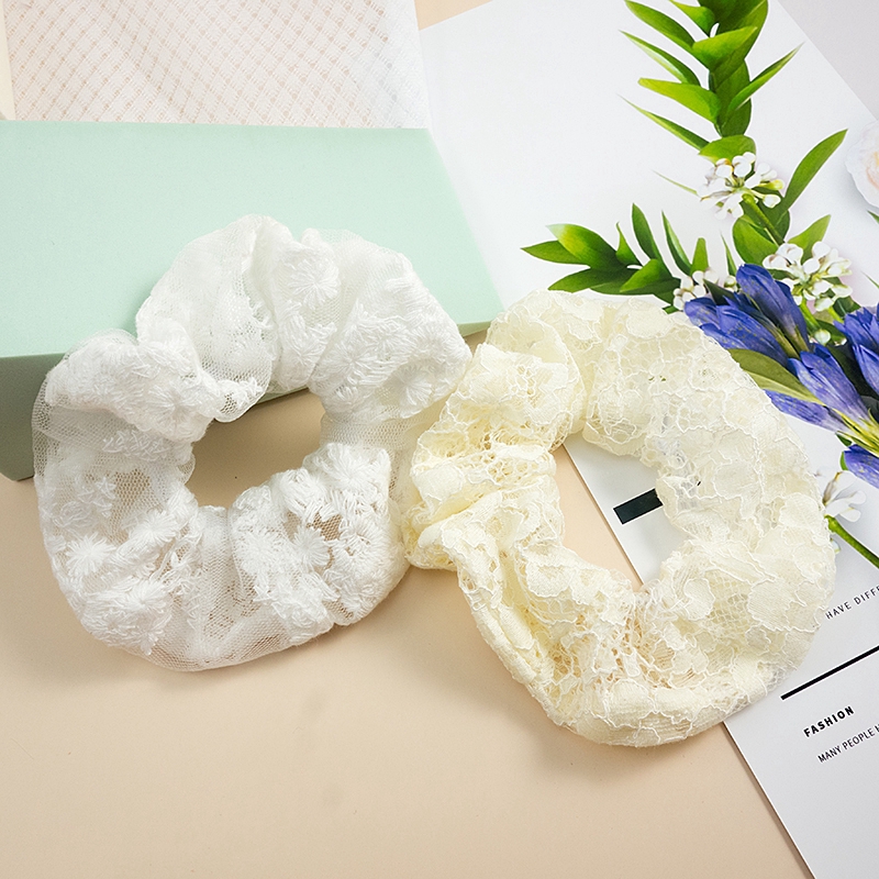 Dây cột tóc phối ren xinh xắn thời trang dành cho nữ