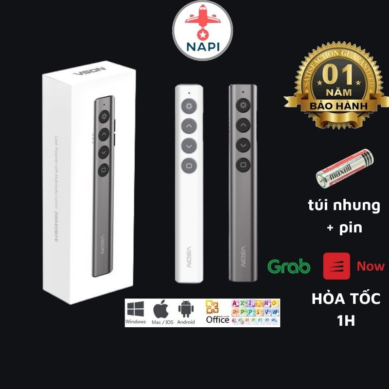 Bút trình chiếu thuyết trình laser chiếu slide có pin dạy học online VSON N35