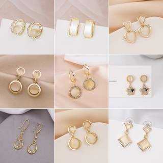 Bông tai bạc 925 đính đá opal tinh tế