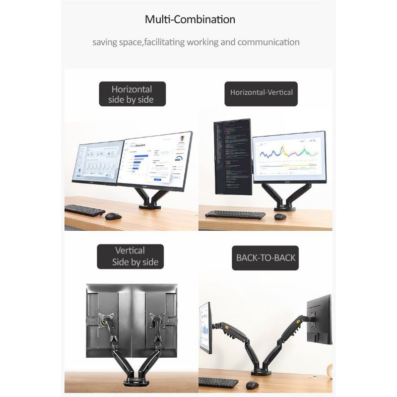 Giá treo 2 màn hình 17- 27'' NB-F160