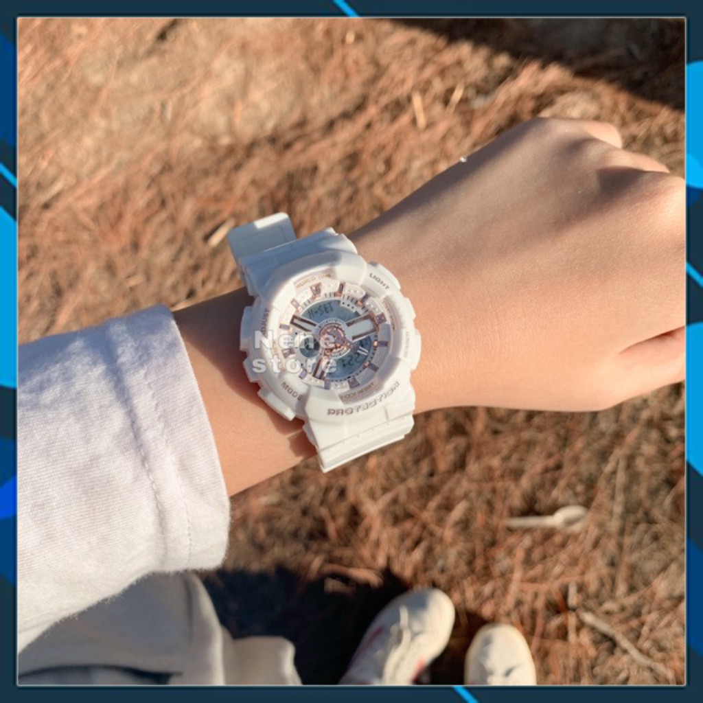 Đồng hồ nữ HSET dây nhựa trắng kiểu dáng năng động cho tuổi teen chuyên sỉ đồng hồ