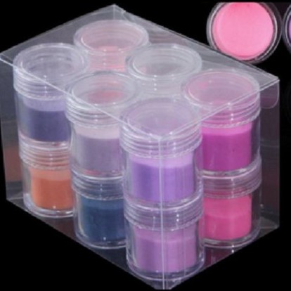 Set bột mầu đắp móng, nặn hoa - 12 mầu, 12 hũ