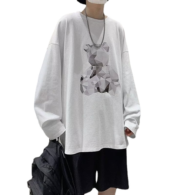 Áo Thun Tay Dài Dáng Rộng In Họa Tiết Hoạt Hình Phong Cách Hip Hop Nhật Bản Thời Trang Cho Nam Và Nữ size M-5XL