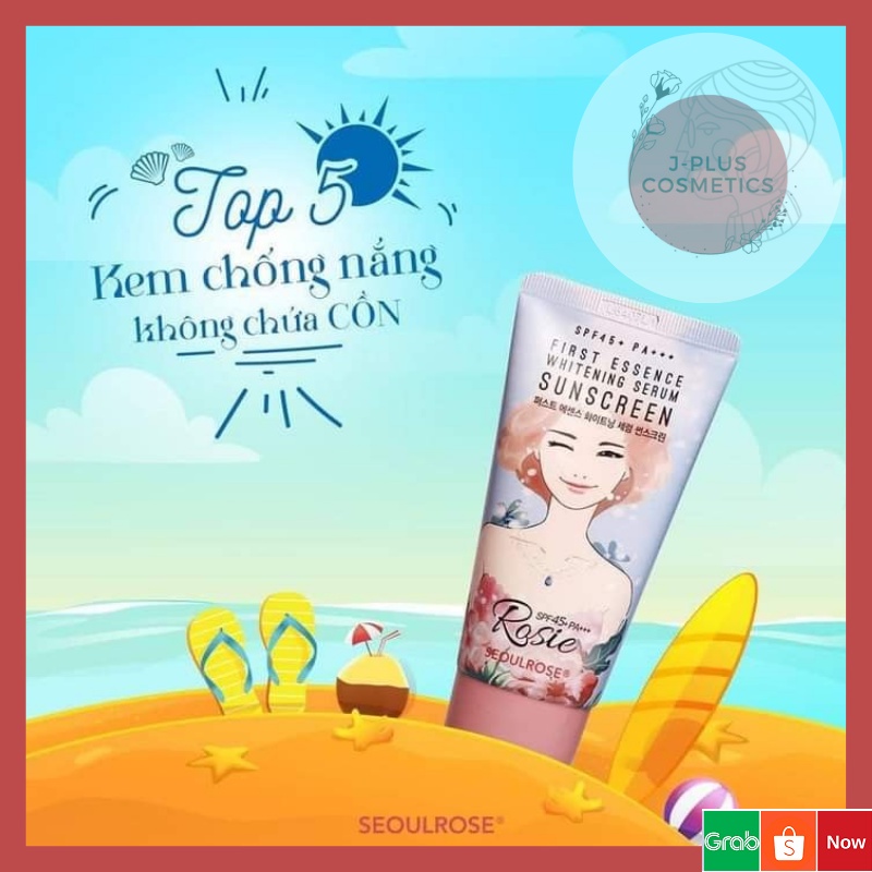 Kem Chống Nắng Seoul Rose Rosie First Essence Whitening Serum Sunscreen SPF45 PA+++ 45ml