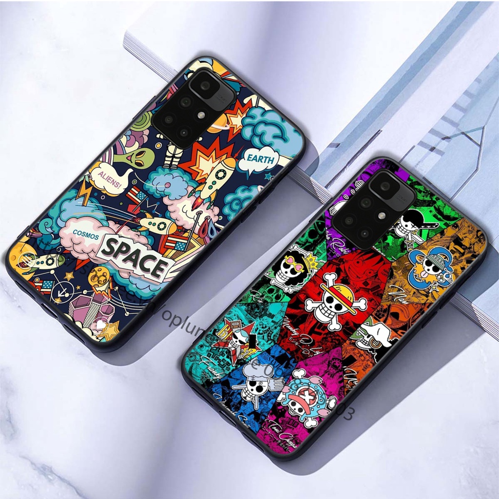 Ốp lưng Xiaomi Redmi 10 in hình thương hiệu thời trang đa sắc cá tính.