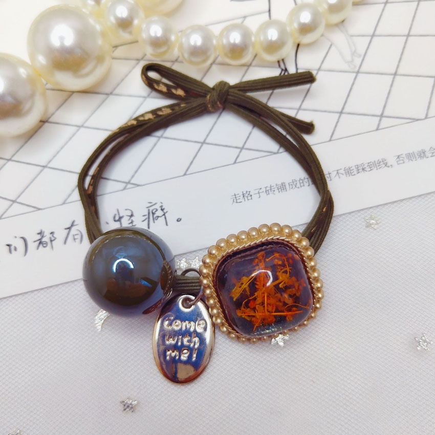 Dây buộc tóc nữ hoa văn chìm 3D cực đẹp - Set 4 dây cột tóc dễ thương, bền chắc - NASI Store