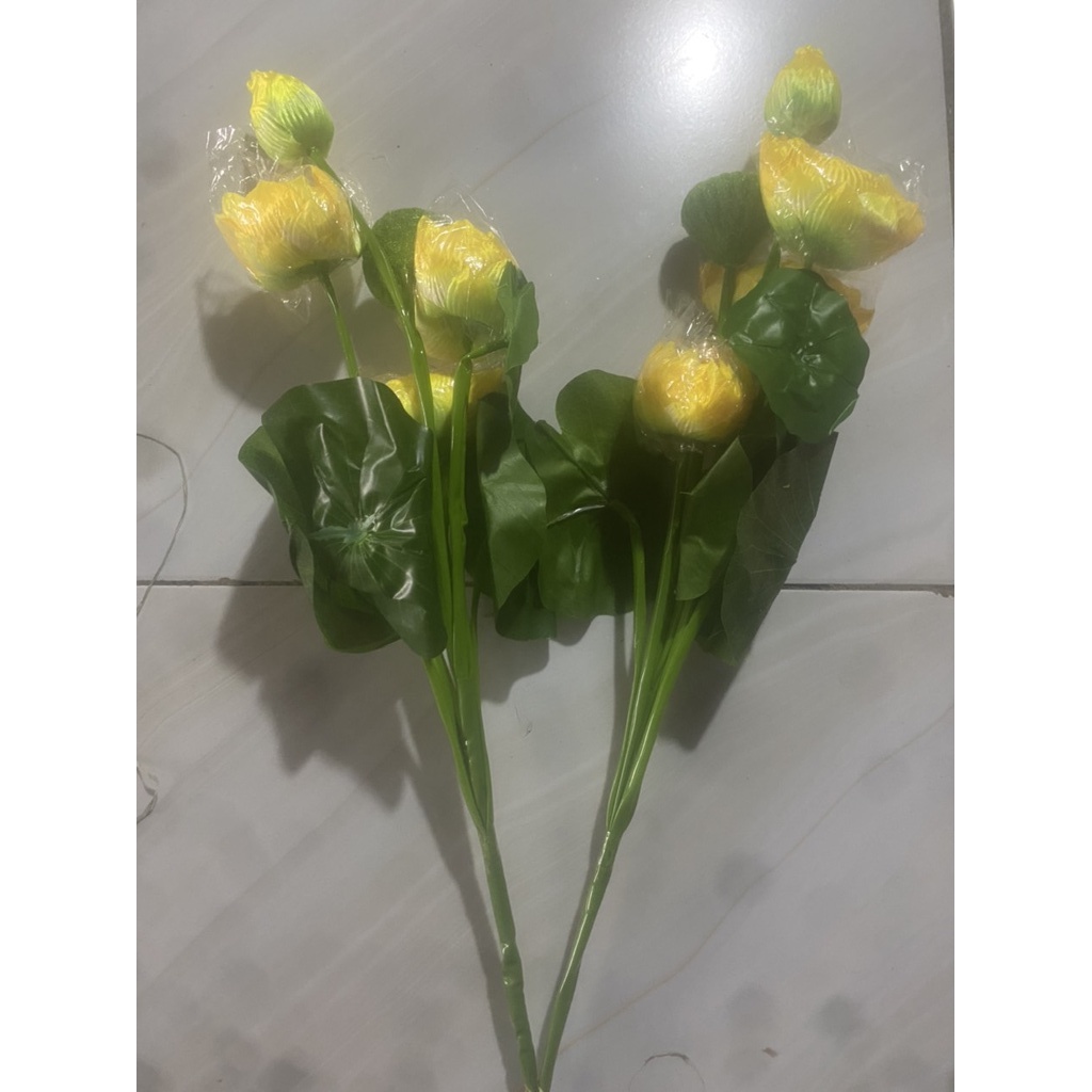 combo hoa sen lụa - hoa sen trang trí