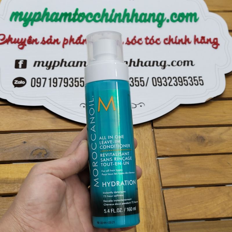 Kem xả khô đa năng Moroccanoil 𝗔𝗹𝗹 𝗶𝗻 𝗢𝗻𝗲 𝗟𝗲𝗮𝘃𝗲-𝗶𝗻 𝗖𝗼𝗻𝗱𝗶𝘁𝗶𝗼𝗻𝗲𝗿 20ml - 160