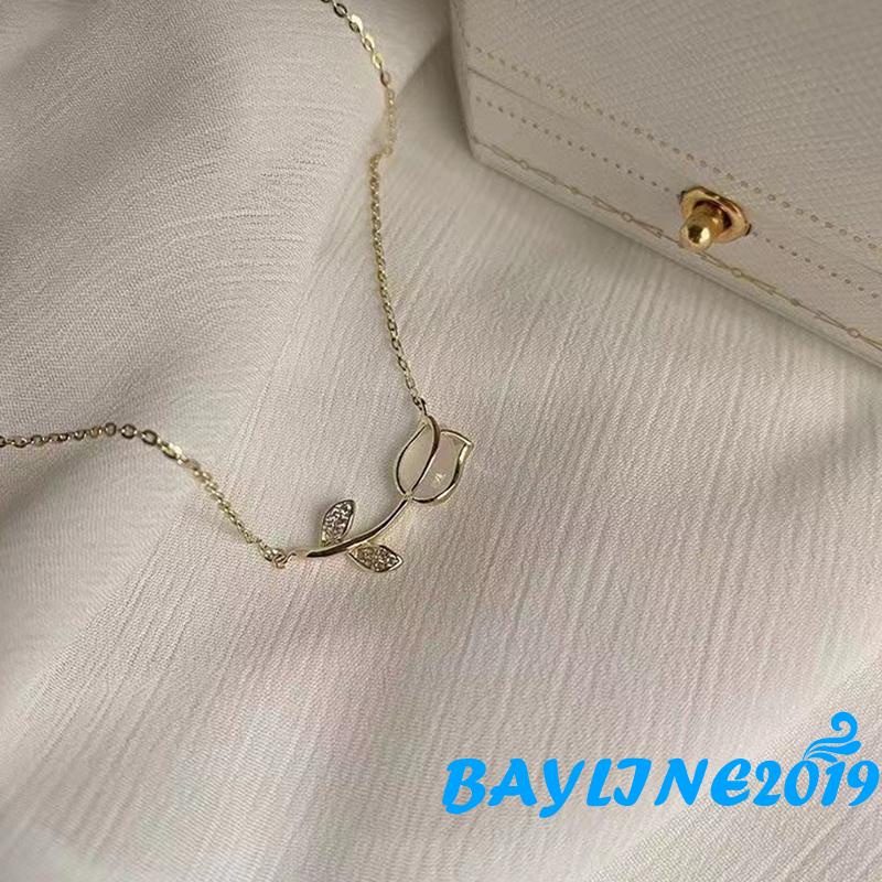 Vòng cổ Mặt Hoa Tulip Thời Trang Sang Trọng Cho Nữ