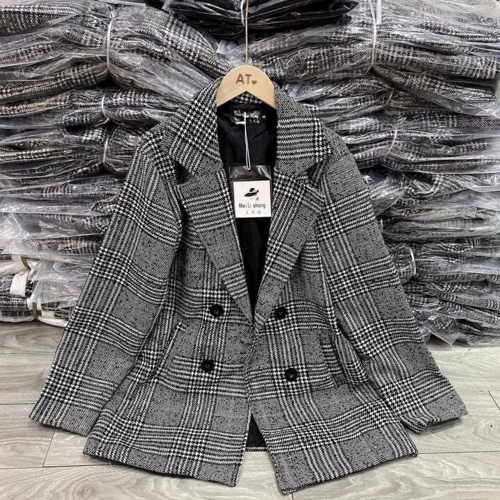 Áo Dạ Nữ Dáng Vest Kẻ Thanh Lịch_Xuống Phố Là Xinh_Hàng Quảng Châu | BigBuy360 - bigbuy360.vn