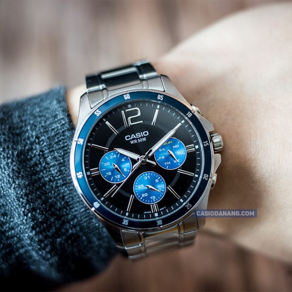 Đồng hồ nam Casio MTP dây kim loại chính hãng Anh Khuê MTP-1374D-2AVDF
