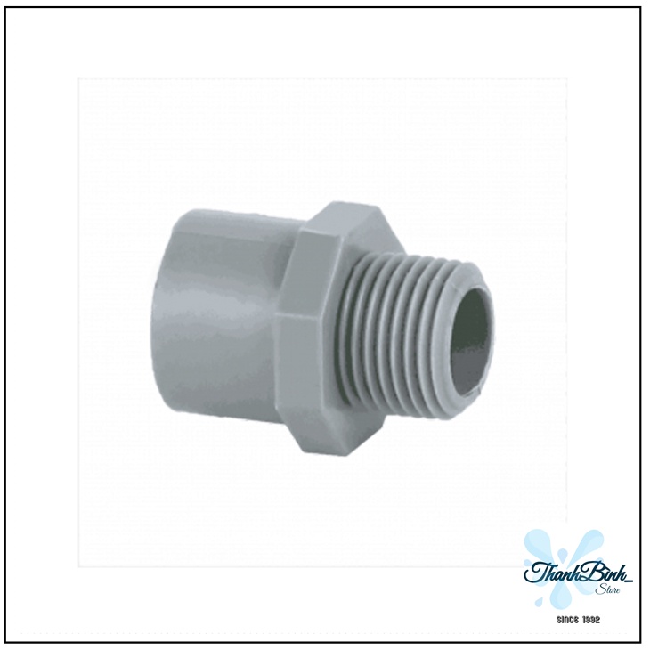 MĂNG SÔNG REN NGOÀI 21/ ĐẦU NỐI REN NGOÀI SIZE 21 MM- PVC NHỰA TIỀN PHONG PN10