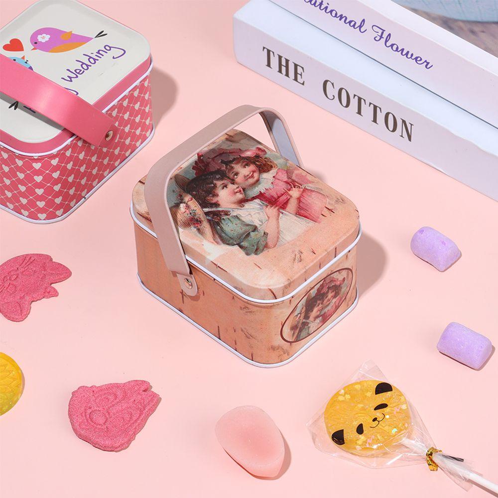 Hộp Thiếc Đựng Bánh Quy Có Nắp Phong Cách Vintage