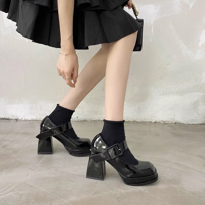 Giày oxford Mary Jane quai cài đế cao trụ vuông 9cm - G9CM